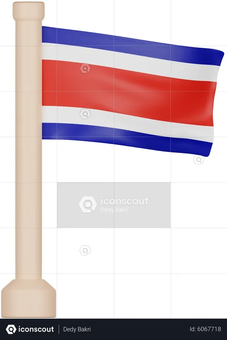 Costa Rica Flag Flag 3D Icon