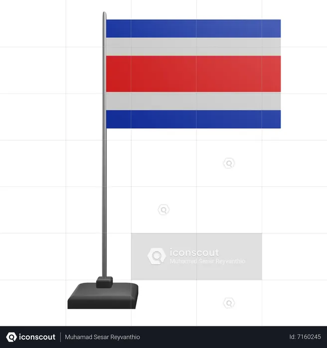 コスタリカの国旗 Flag 3D Icon