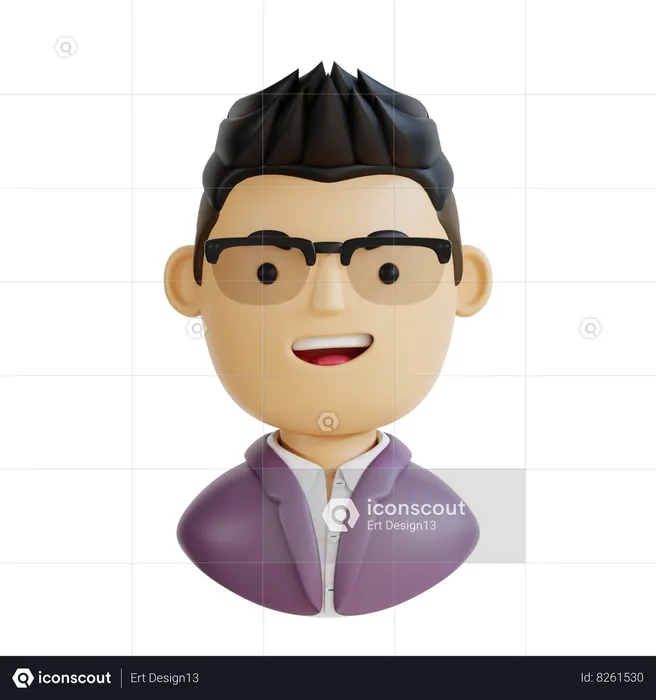 Costume homme confiant  3D Icon