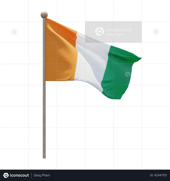 Côte d'Ivoire Flagpole Flag 3D Flag