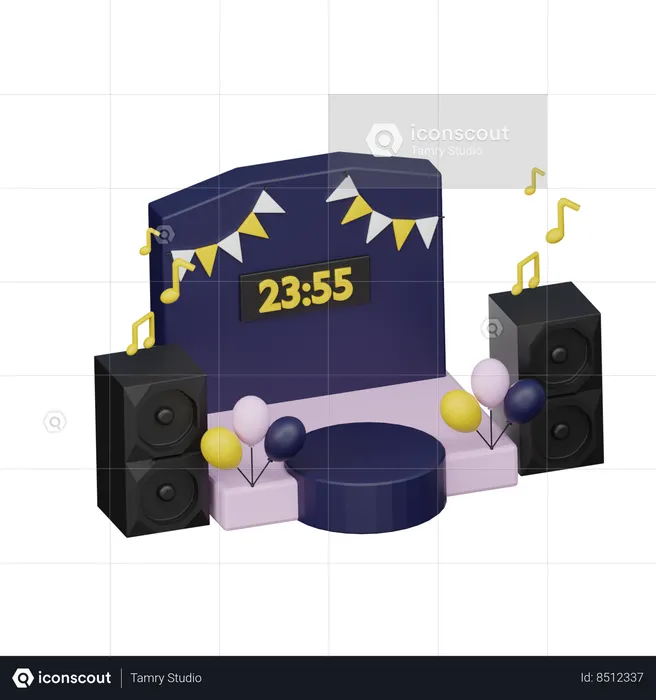 Countdown Concert stage  3D Icon