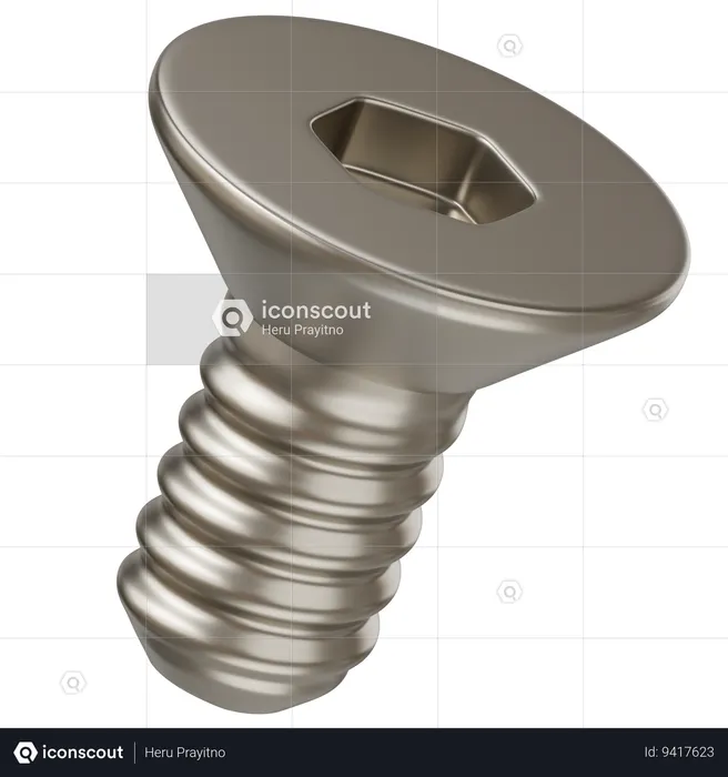 Countersunk Socket Screw  3D Icon