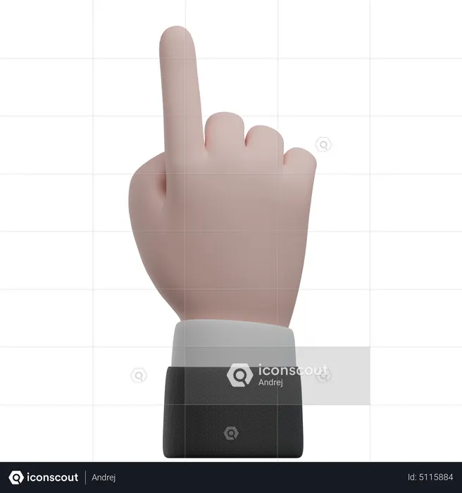 Counting By Hand One Hand Gestures  3D Icon
