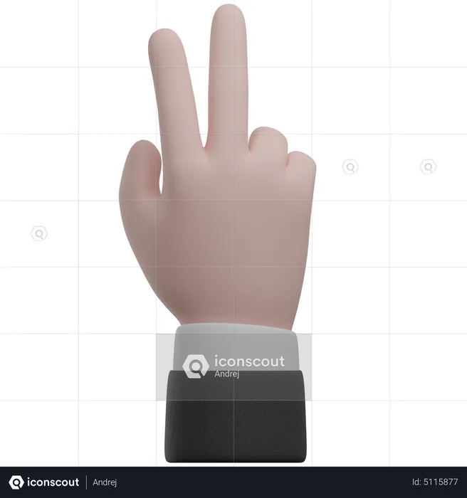 Counting By Hand Two Hand Gestures  3D Icon