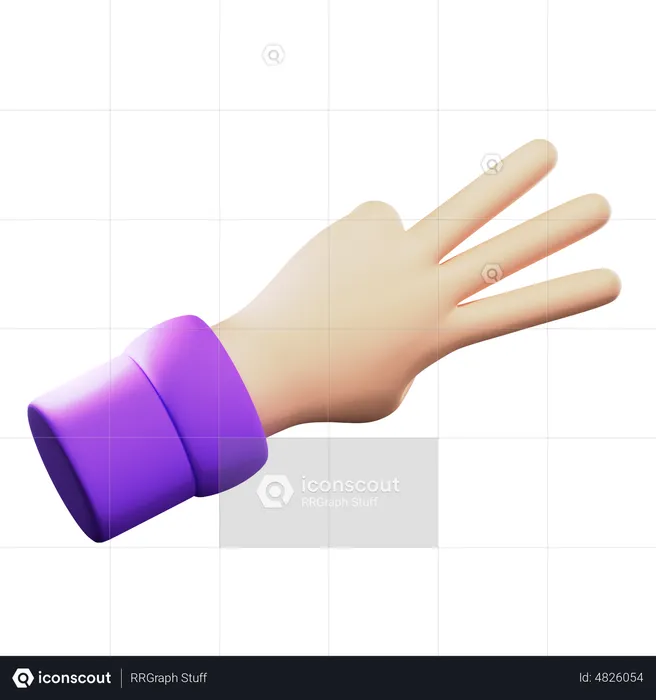 Counting Hand Gesture  3D Icon