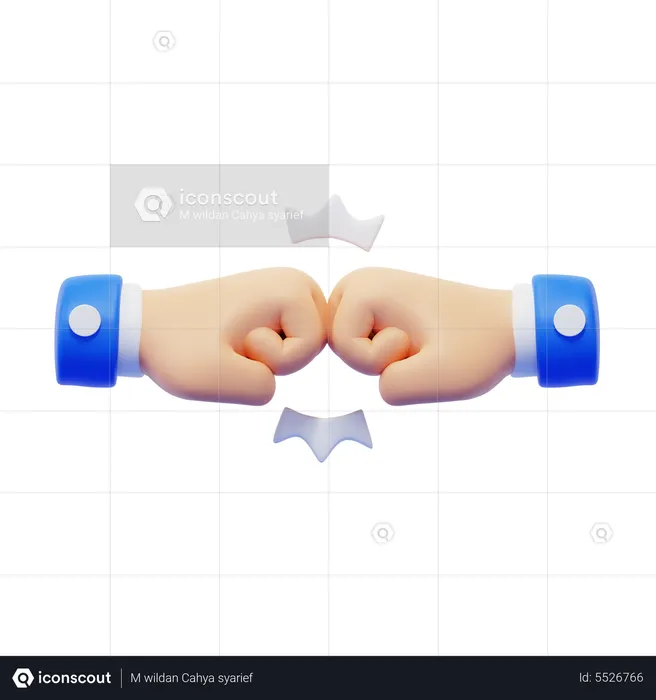 Geste de la main avec un coup de poing  3D Icon