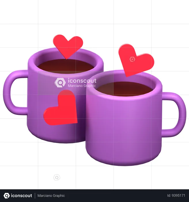 Couple Chocolate Drink  3D Icon