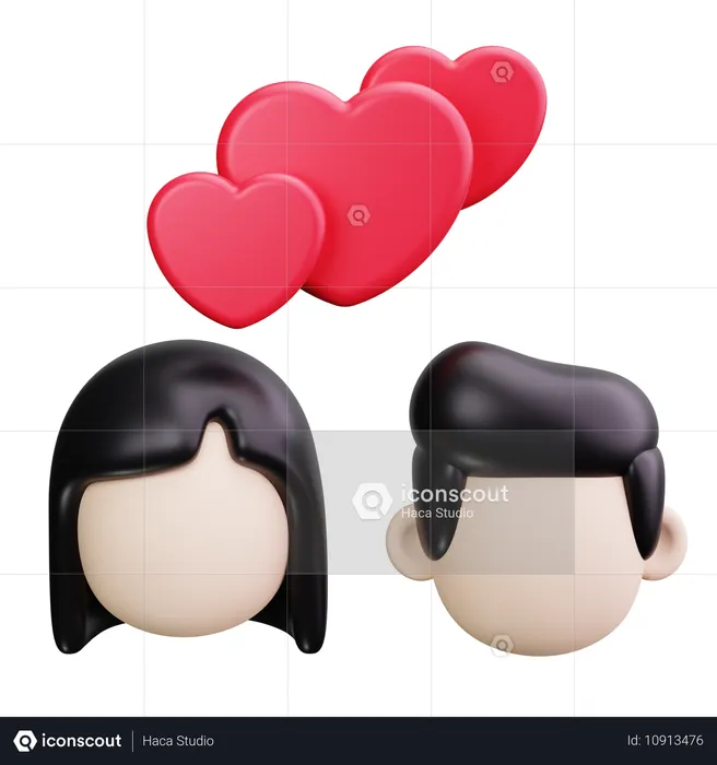 Couples de mariage  3D Icon