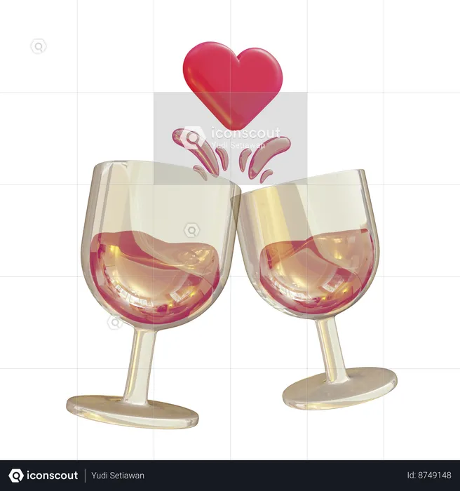 Couple Drinks  3D Icon