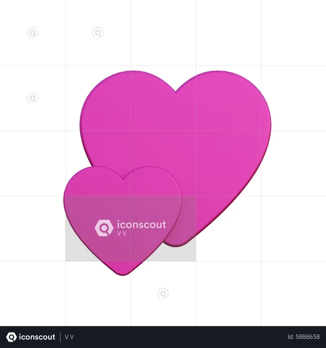 Couple Heart  3D Icon