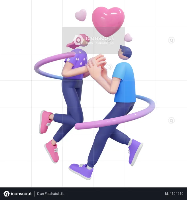 Couple holding hand  3D Illustration