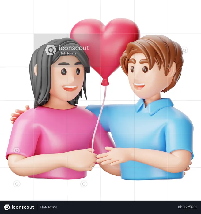 Couple In Love  3D Icon