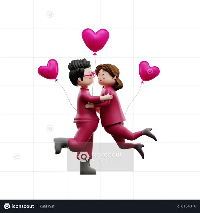 Couple kissing  3D Illustration