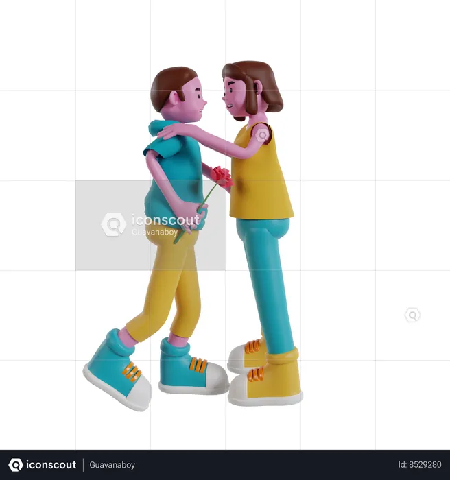 Couple Love  3D Illustration