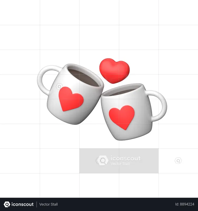 Couple Mugs  3D Icon