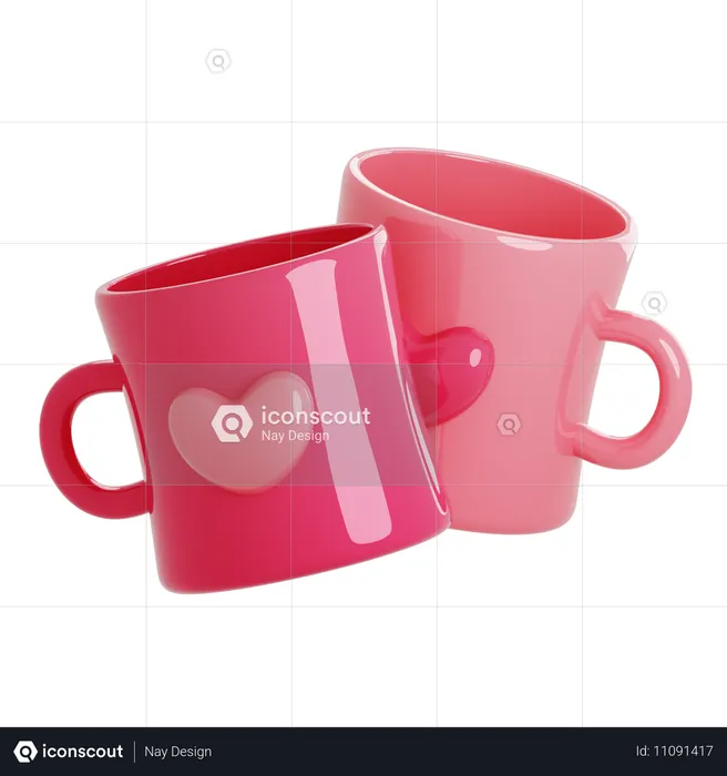 Couple Mugs  3D Icon