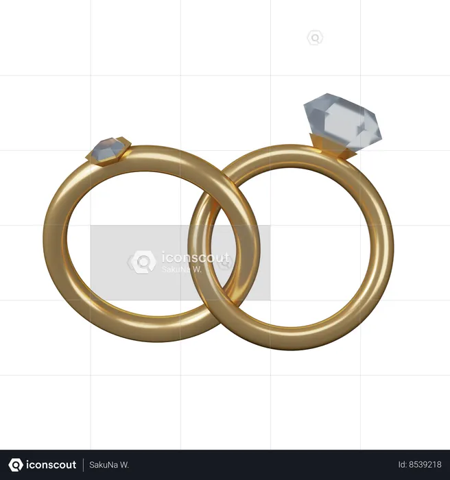 Couple Ring  3D Icon