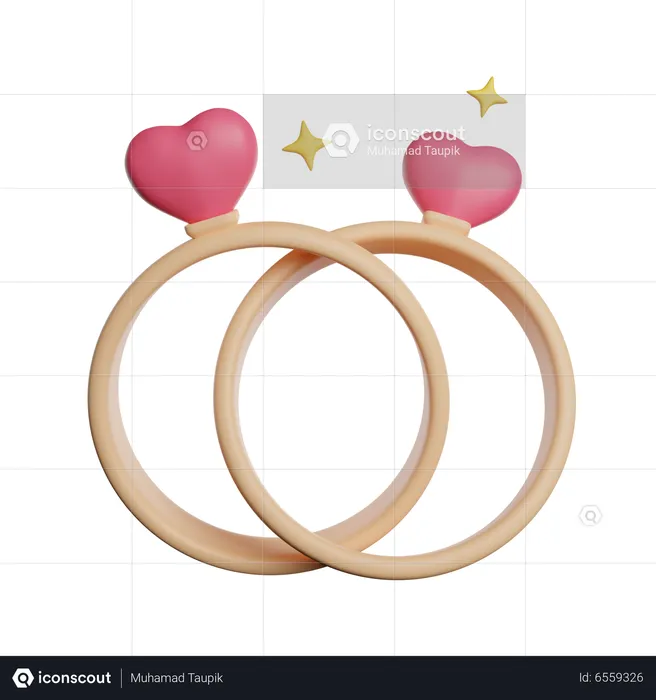 Couple Ring  3D Icon