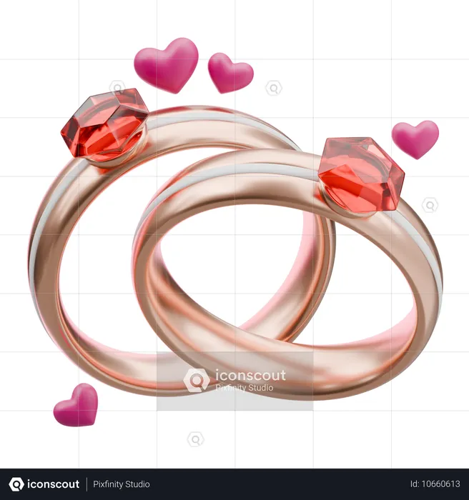 Couple Ring  3D Icon