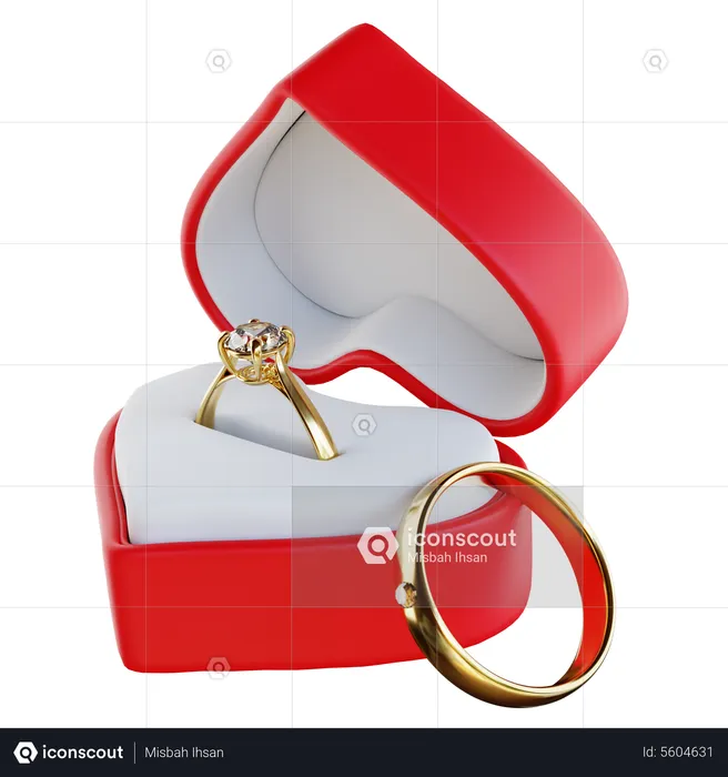 Couple Ring  3D Illustration