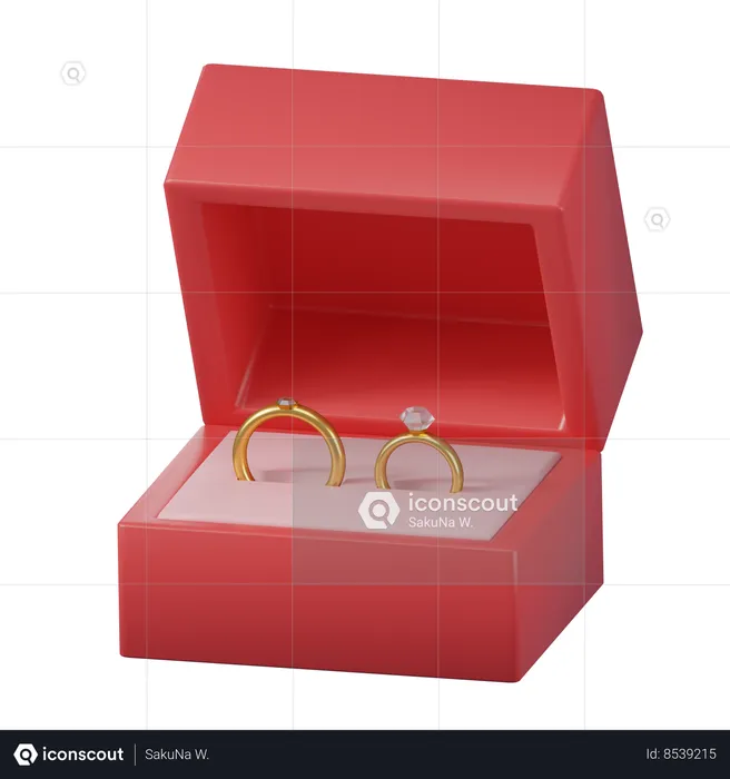 Couple Ring Box  3D Icon