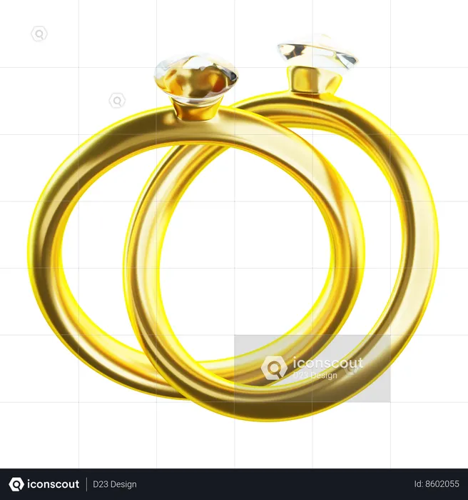 Couple Rings  3D Icon