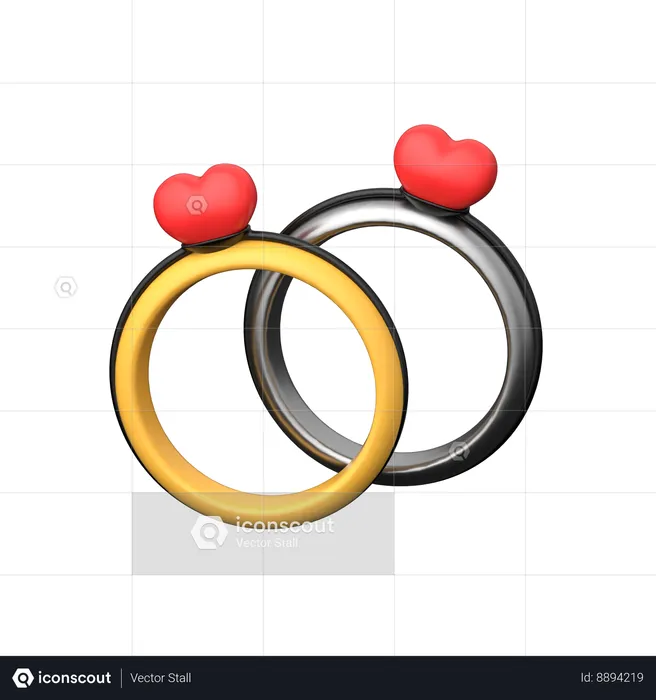 Couple Rings  3D Icon