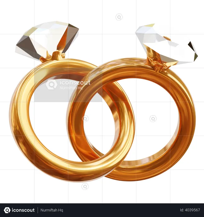 Couple Rings  3D Icon