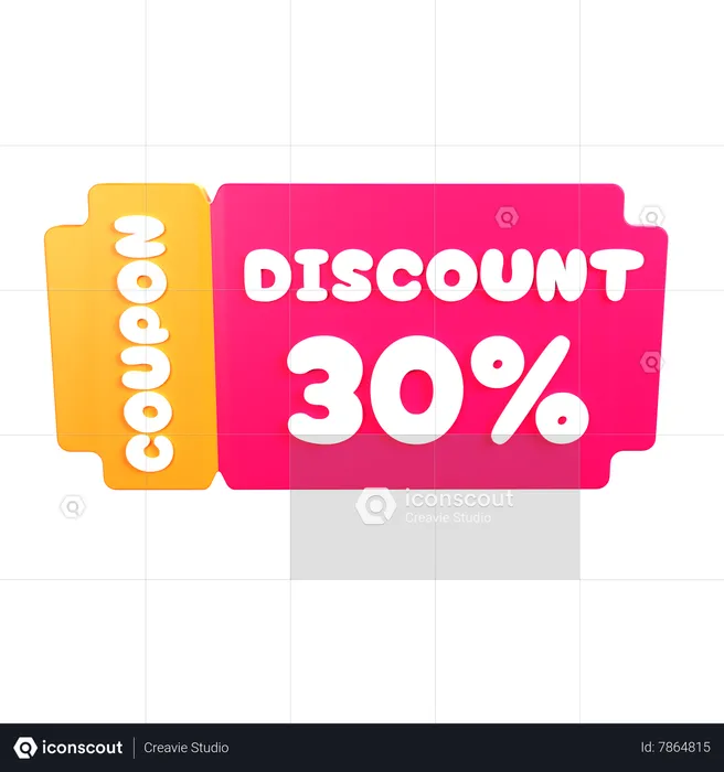 Coupon 30%  3D Icon