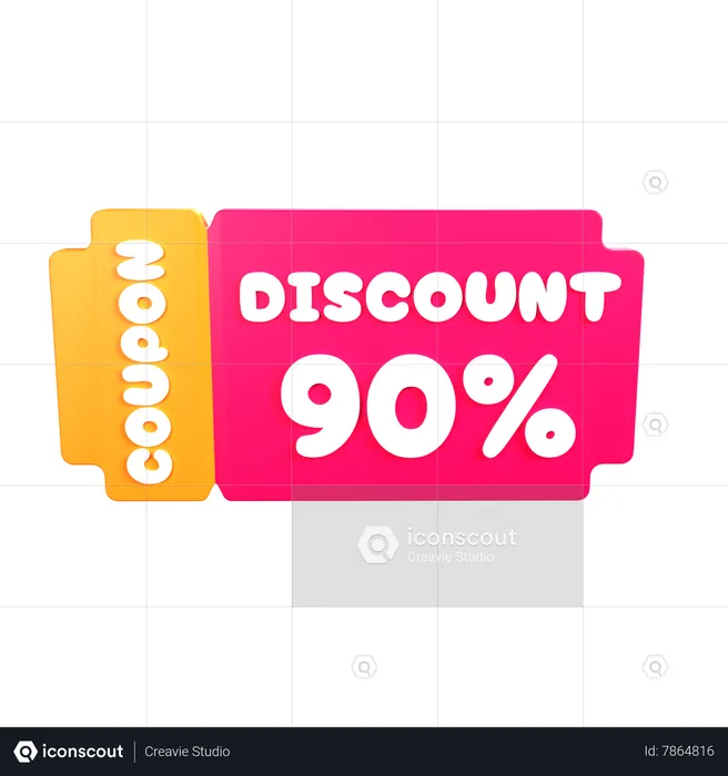 Coupon 90%  3D Icon