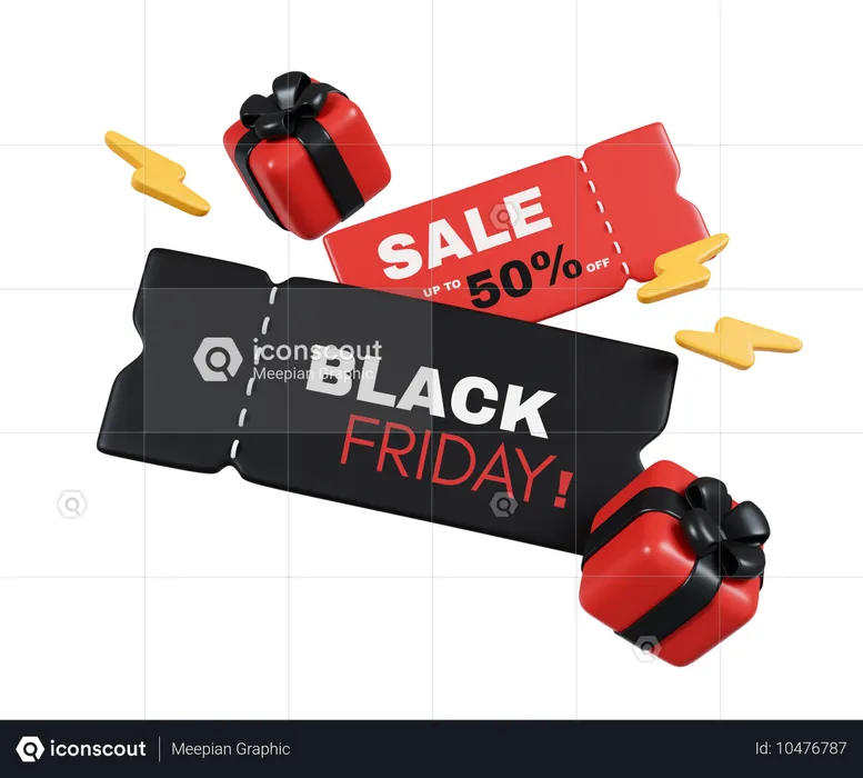 Coupon du vendredi noir  3D Icon