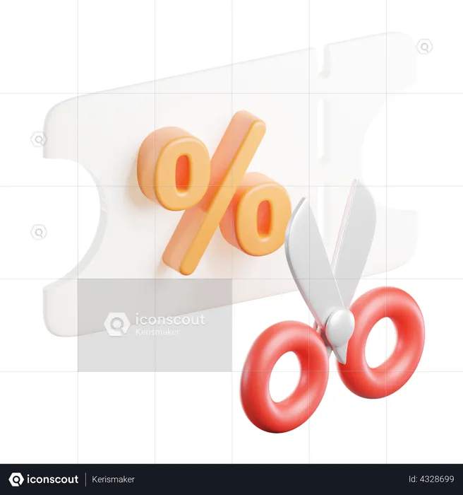 Coupe de coupons  3D Icon