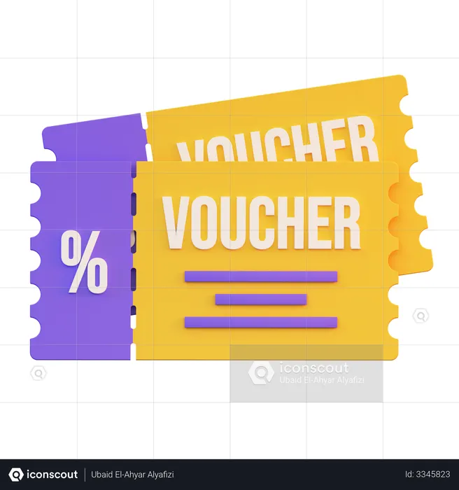 Coupon Cutting  3D Illustration