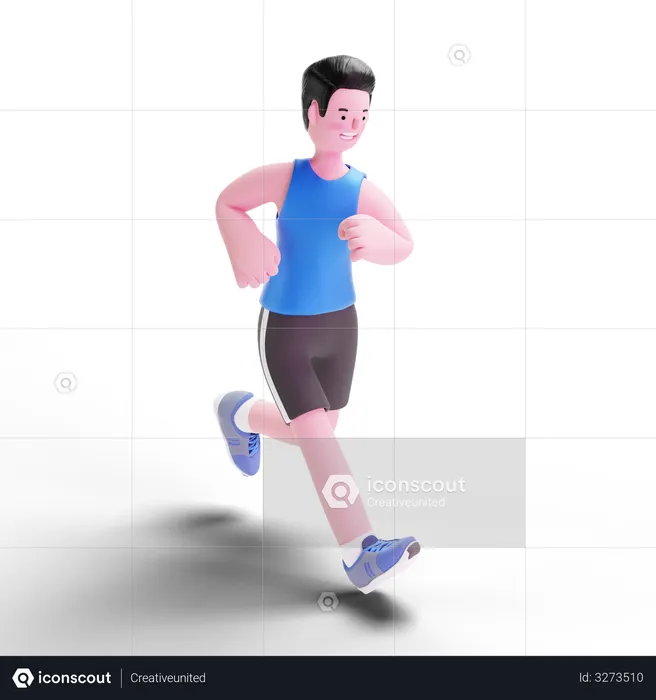 Coureur masculin  3D Illustration