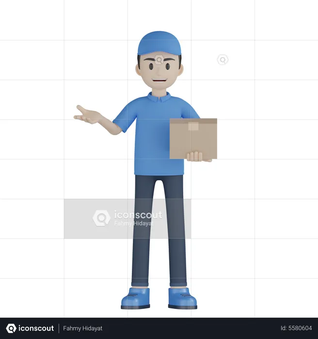 Courier Boy  3D Illustration