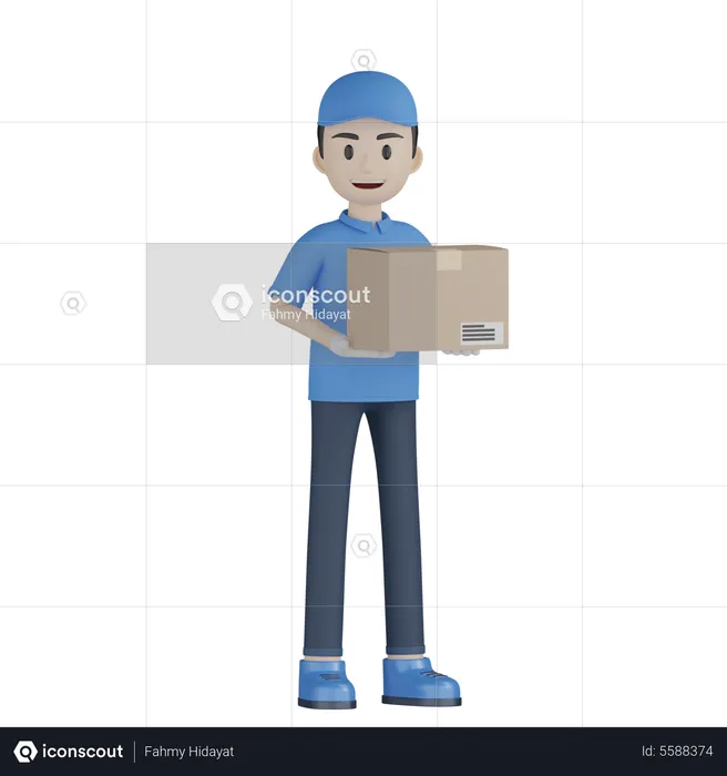 Courier Boy  3D Illustration