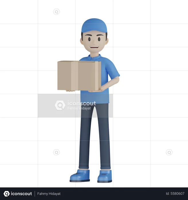 Courier Boy  3D Illustration