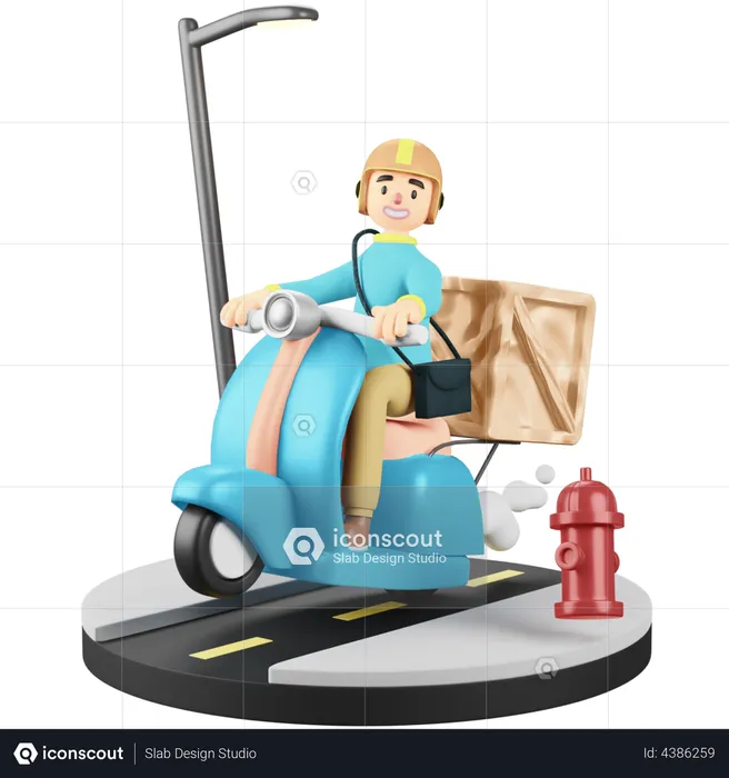 Courier delivery  3D Illustration
