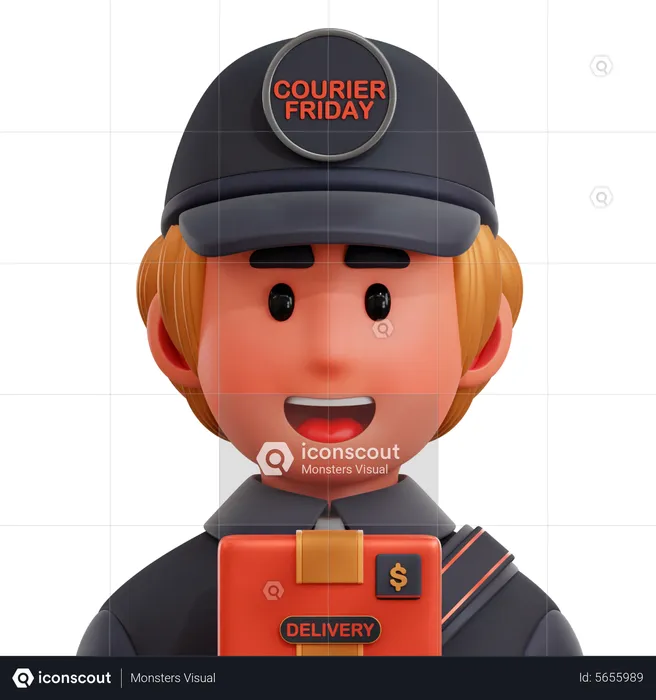 Courier Delivery Man  3D Icon