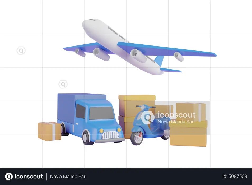 Courier service delivery  3D Illustration