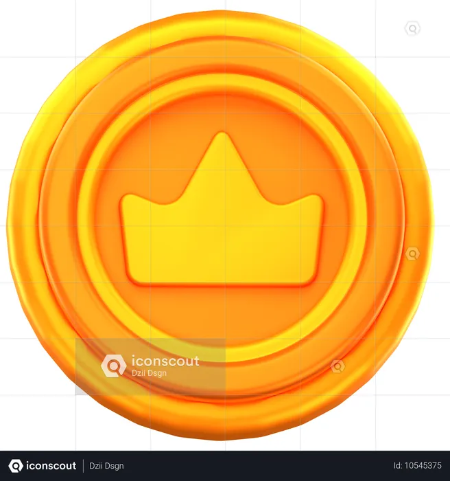 Pièce de monnaie de la couronne  3D Icon