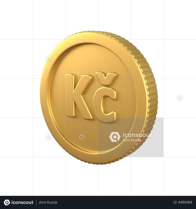 Pièce d'or en couronne  3D Icon
