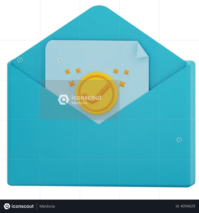 Courrier approuvé  3D Illustration