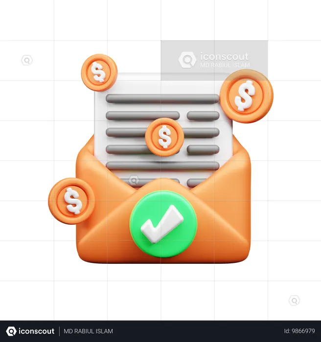 Courrier financier  3D Icon