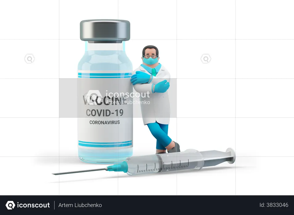 Covid-19 Vaccine  3D Illustration