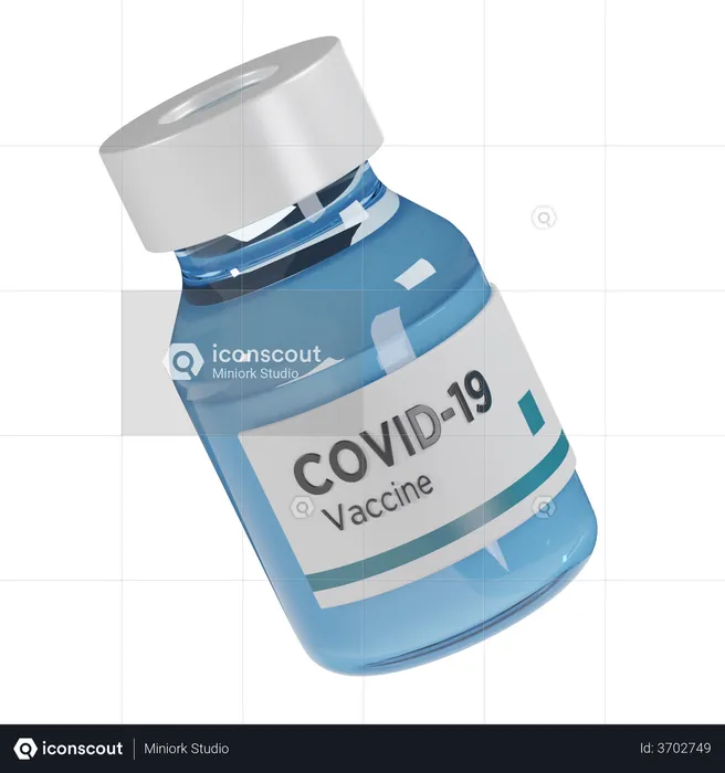 Covid 19 Vaccine Bottle  3D Illustration