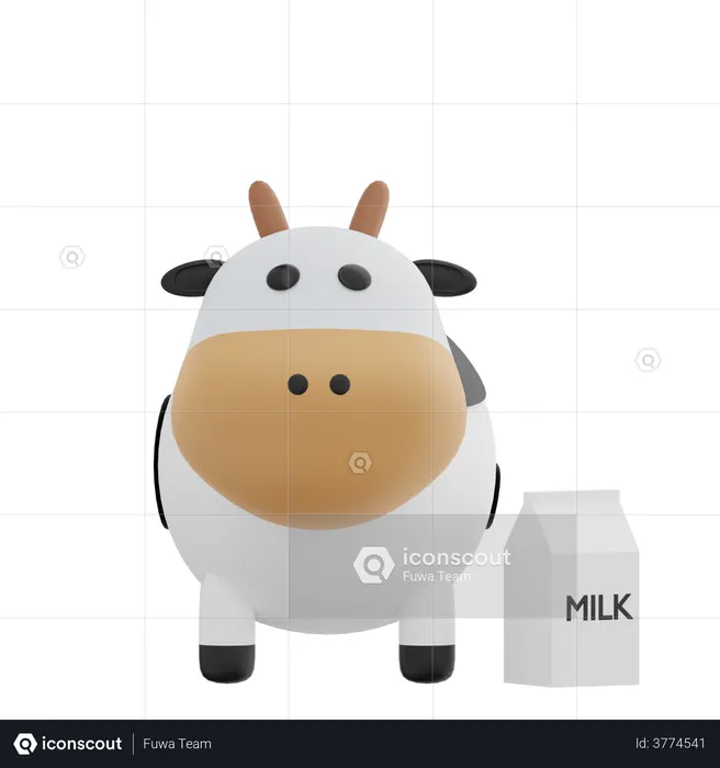 Cow  3D Illustration