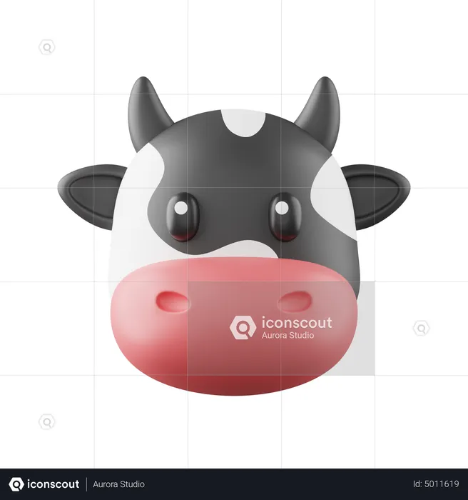 Cow Emoji 3D Icon