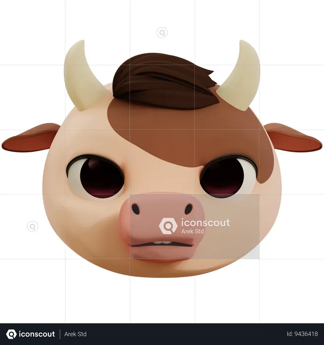 Cow Anxious Emoji Emoji 3D Icon