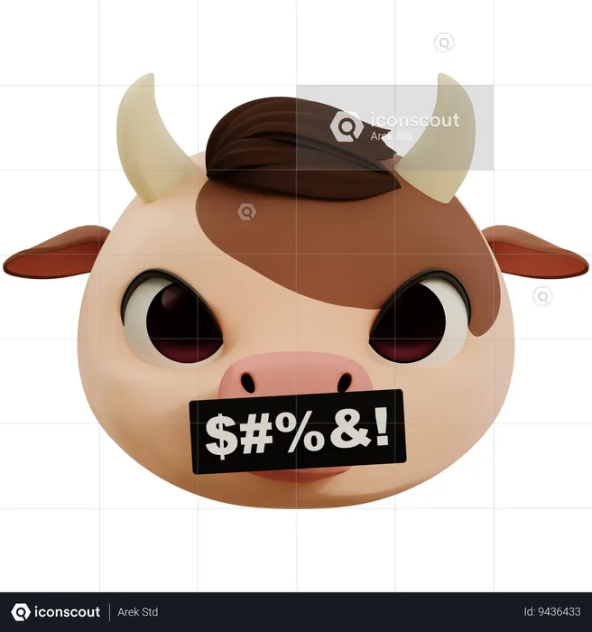 Cow Curse Emoji Emoji 3D Icon